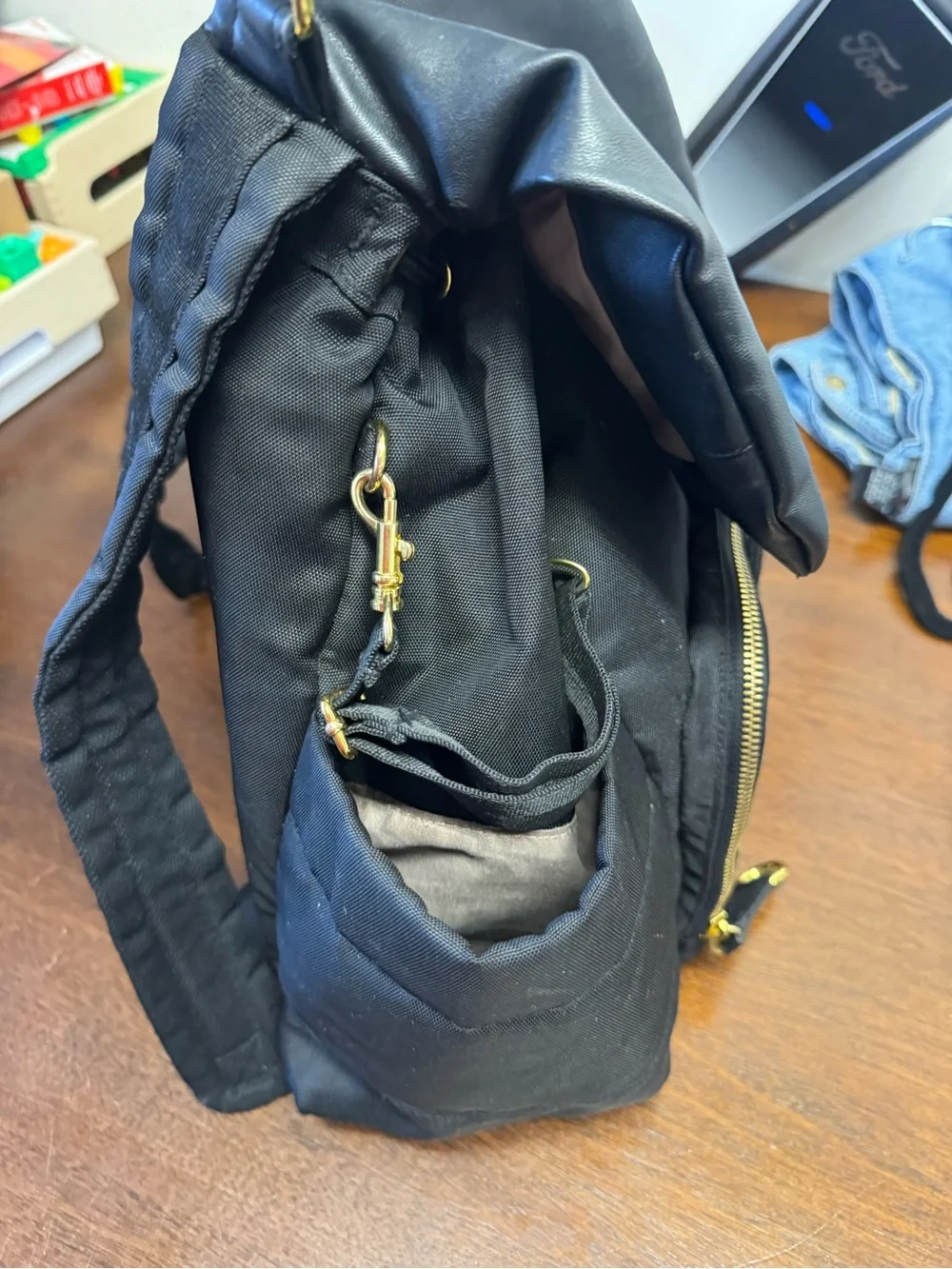 Skip Hop Black and gold Diaper Backpack Tote